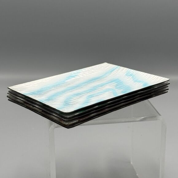 Vtg Set of 5 Inaba Shippo Cloisonne Enamelware Sushi Trinket Plates Abstract - Picture 9 of 12